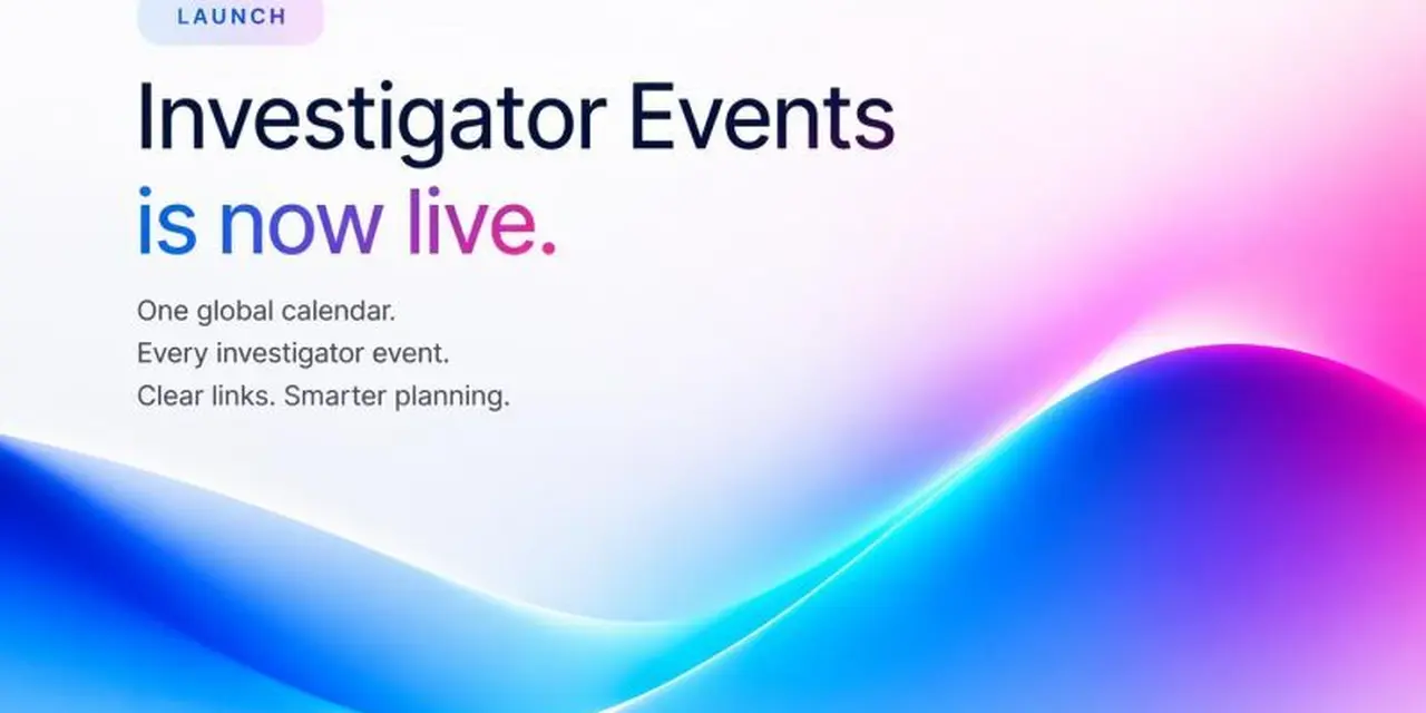 Investigator Events Is Now Live